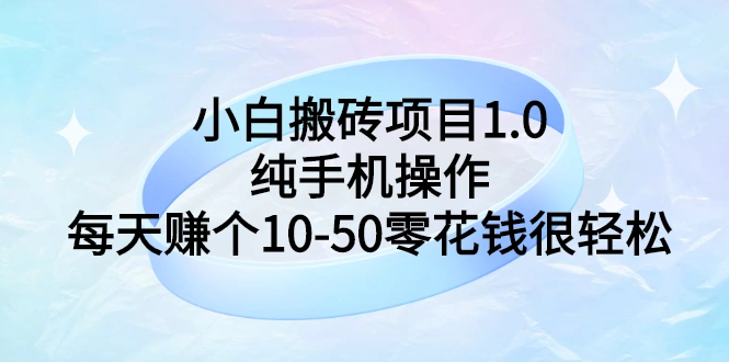 小白搬砖项目1.0，纯手机操作，每天赚个10-50零花钱很轻松-星火微能网