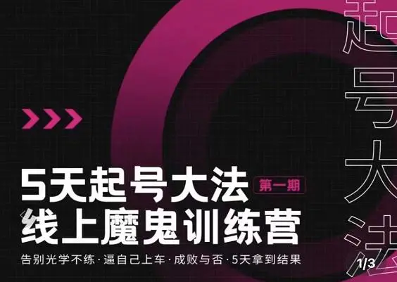 五天起号魔鬼训练营，告别光学不练，逼自己上车，成败与否，5天拿到结果-星火微能网