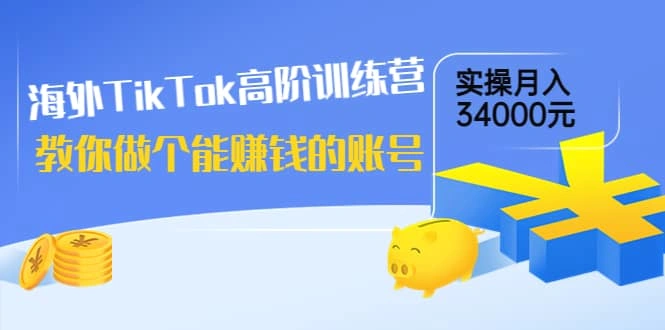 海外TikTok高阶训练营：教你做个能赚钱的账号，实操月入34000元-星火微能网