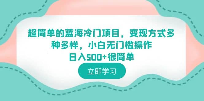 超简单的蓝海冷门项目，变现方式多种多样，小白无门槛操作日入500 很简单-星火微能网