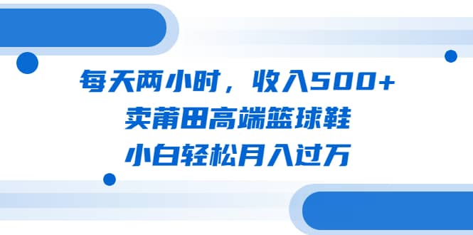 每天两小时,收入500 ,卖莆田高端篮球鞋,小白轻松月入过万(教程 素材)-星火微能网