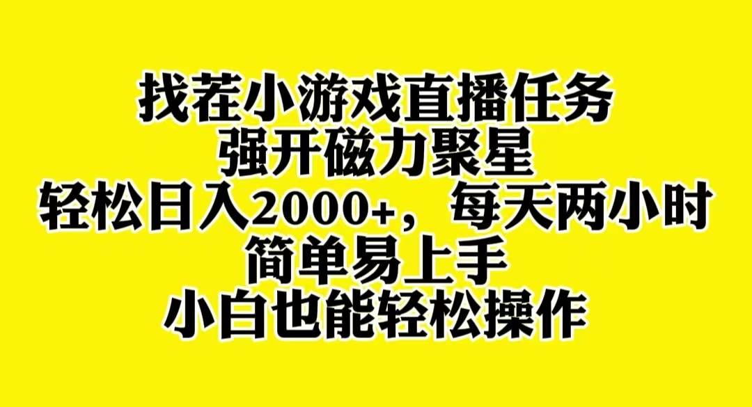 找茬小游戏直播，强开磁力聚星，轻松日入2000 ，小白也能轻松上手-星火微能网