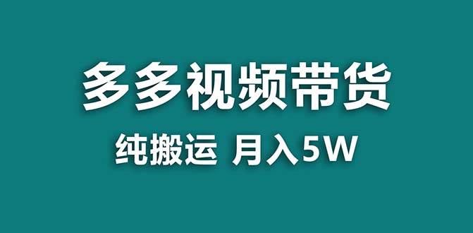 【蓝海项目】拼多多视频带货 纯搬运一个月搞了5w佣金，小白也能操作 送工具-星火微能网