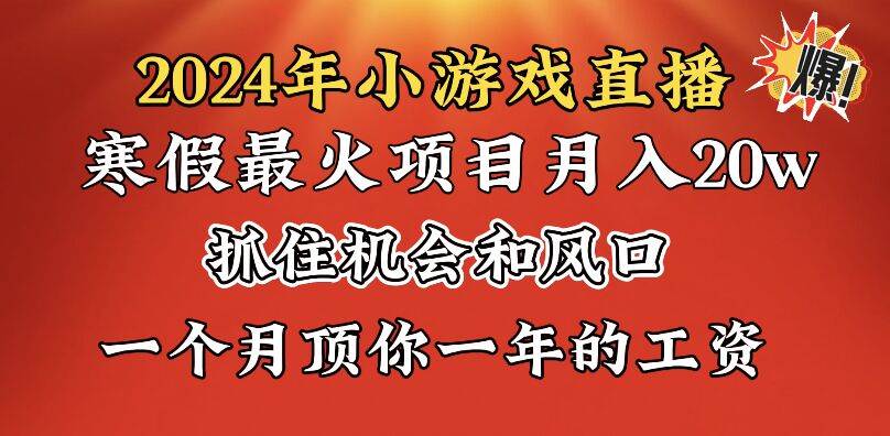 寒假爆火项目，小游戏直播月入20w ，学会了之后你将翻身-星火微能网