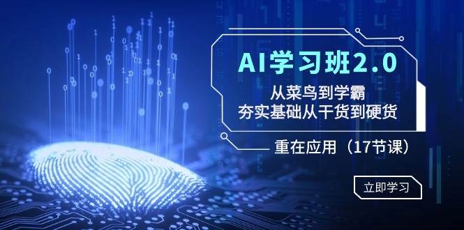 AI学习班2.0：从菜鸟到学霸，夯实基础从干货到硬货，重在应用（17节课）-星火微能网