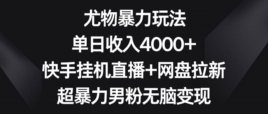 尤物暴力玩法 单日收入4000+快手gua机直播+网盘拉新 超暴力男粉轻松变现-星火微能网