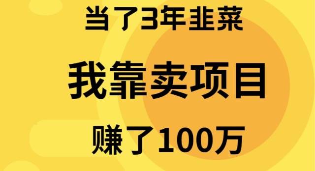 当了3年韭菜，我靠卖项目赚了100万-星火微能网