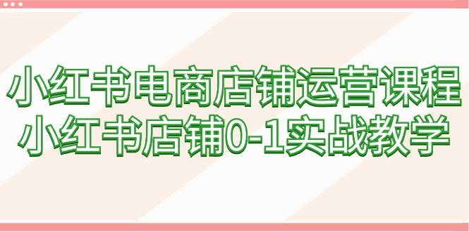 小红书电商店铺运营课程，小红书店铺0-1实战教学（60节课）-星火微能网