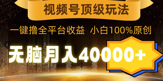 视频号顶级玩法，轻松月入40000+，一键撸全平台收益，纯小白也能100%原创-星火微能网