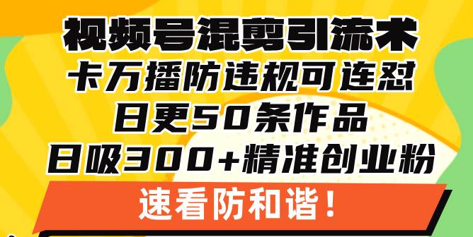 视频号混剪引流技术，500万播放引流17000创业粉，操作简单当天学会-星火微能网
