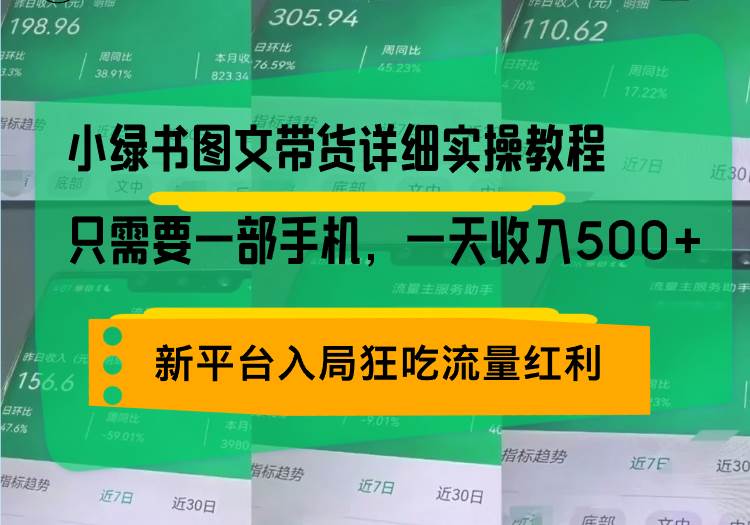 小绿书图文带货详细实操教程，只需要一部手机，一天收入500+，轻松变现-星火微能网